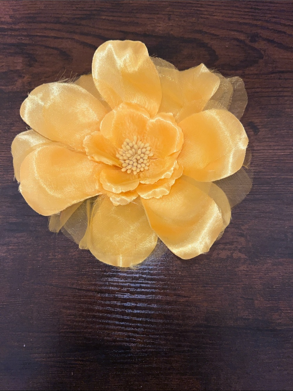 Yellow Floral Fabric Brooch Pin - Women Jewelry